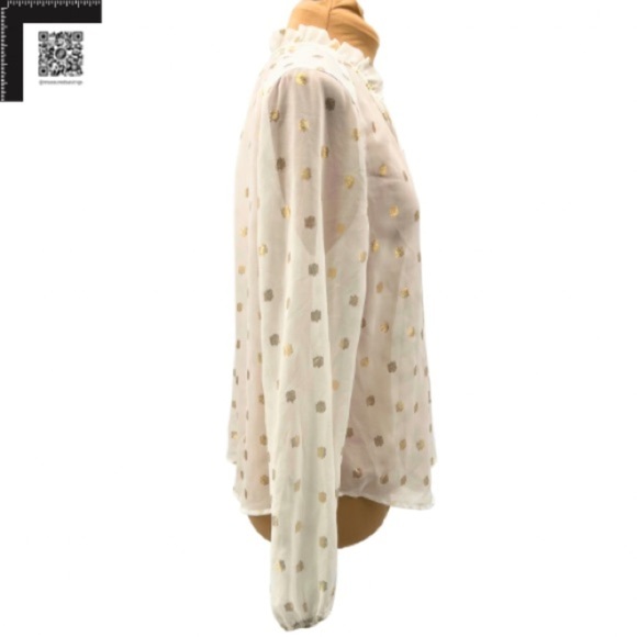 Medium - EUC - Palette - Sheer White with Gold Polka Dots - Picture 4 of 11